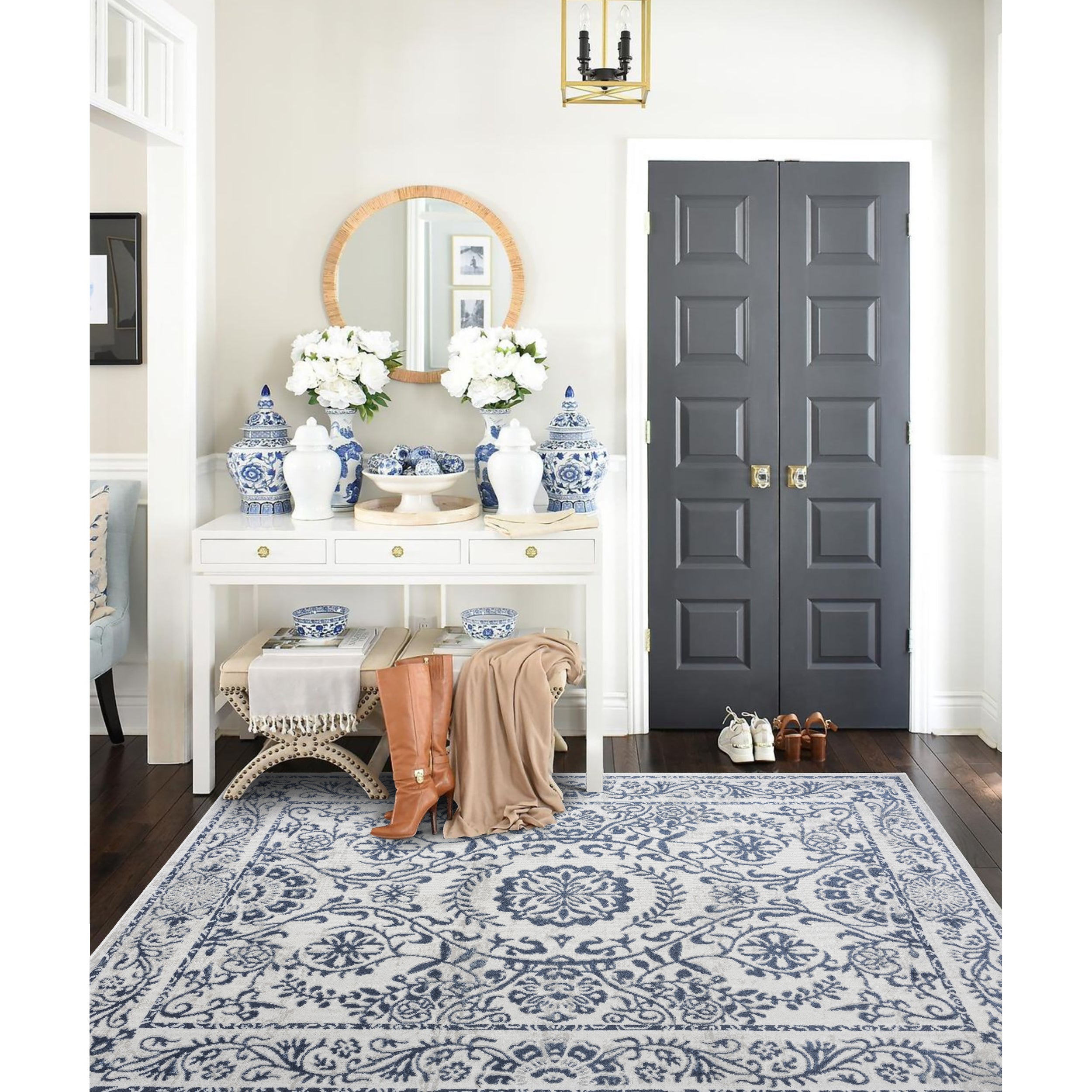 Traditional Blue Rugs Blue Floral Rug | Traditional Area Rug | Rug Nation